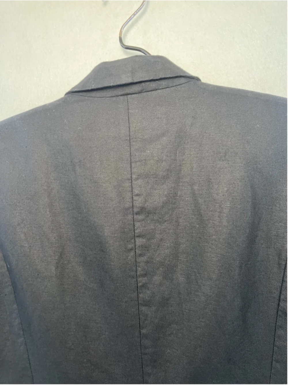 The Limited Blazer Button Front Ruched Sleeve Black Peak Collar Woman Size M